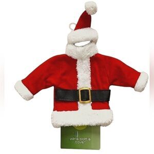 KOHL's Santa Suit Wine Bottle Cover 2 Piece Set Christmas Gift